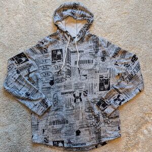 Under Armour Rival Fleece Hoodie Mens XL Gray All Over Print 1361461 Graphic